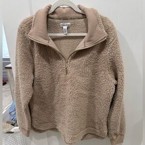 Calvin Klein Women's Beige Sherpa Pullover